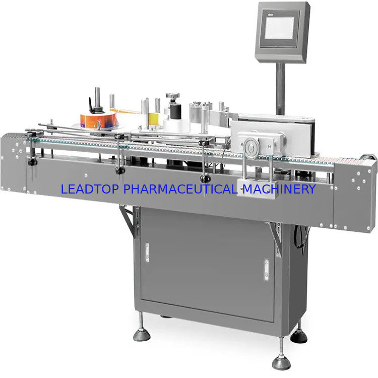 Macchina di etichettatura automatica a bottiglia rotonda con etichetta a 75 mm di diametro di bobina e alimentatore AC220V 0,5 kW 60 Hz