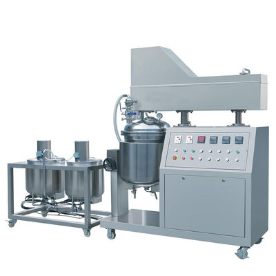 Buon prezzo Emulsionatore sottovuoto per linea di produzione cosmetica con sollevamento idraulico a doppio cilindro, prezzo di fabbrica, 5L-20000L in linea