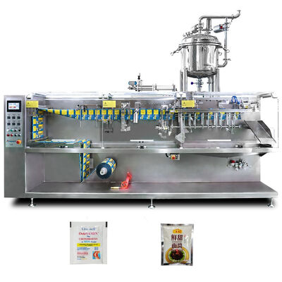 Buon prezzo Roll Film Standup Pouch Top Spout Doypack Milk Tea Filling Horizontal multifunctional packaging machine in linea